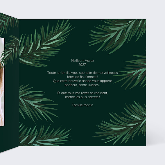 Carte de Voeux Particuliers Boules de Noel Chic