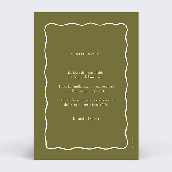 Carte de voeux Photos suspendues Verso