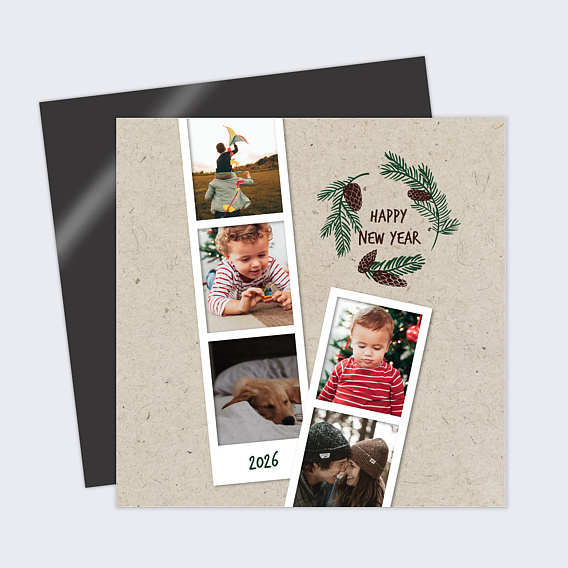 Carte de voeux Polaroid Couronne de Pins