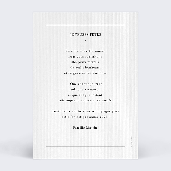 Carte de voeux 12 Mois de bonheur Verso