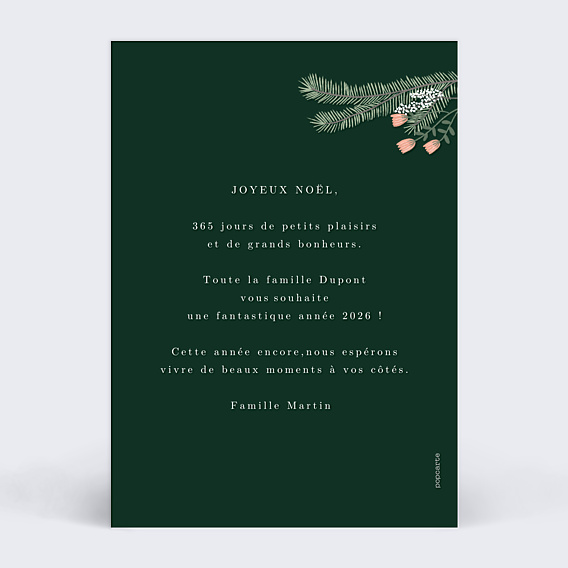 Carte de Voeux Particuliers Cadre Floral Élégant