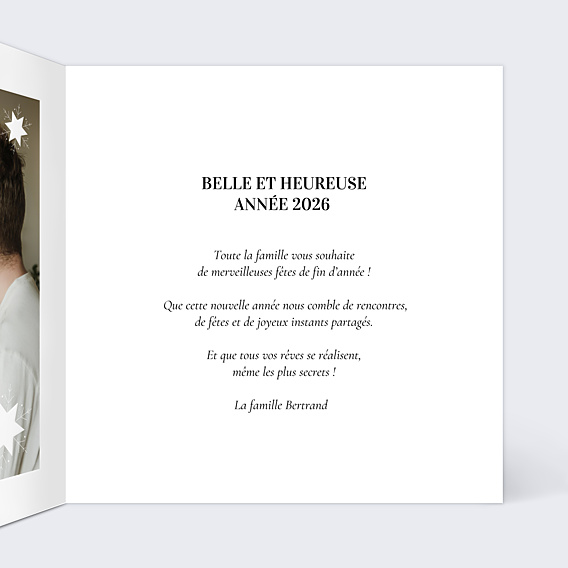 Carte de Voeux Particuliers Etiquette Flocon