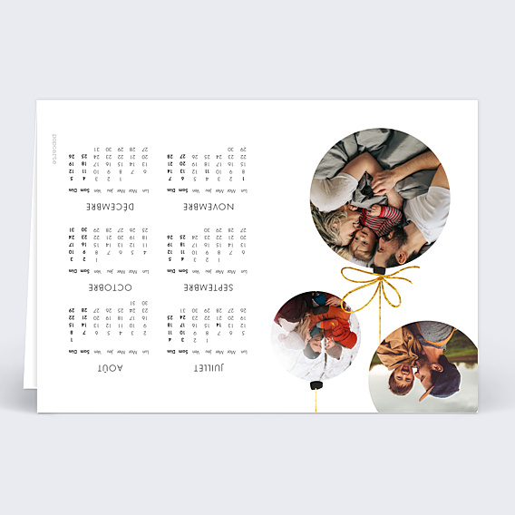 Carte de Voeux Particuliers Calendrier Boule Suspendue