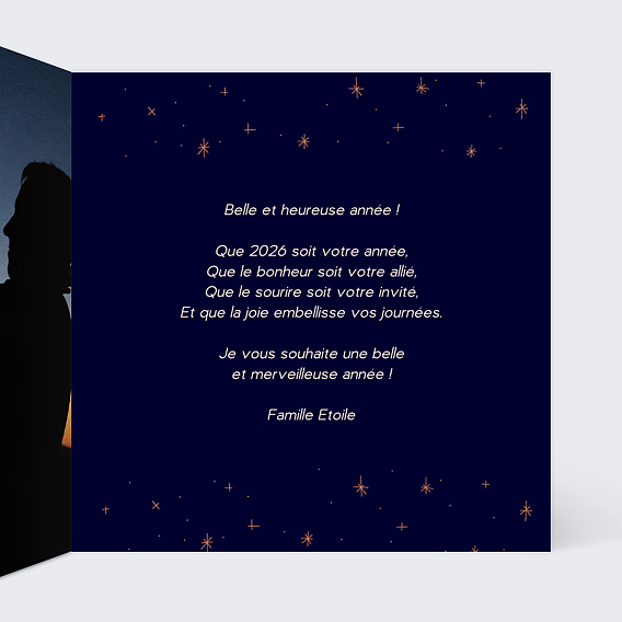 Carte de voeux Etoiles Magiques Intérieur Droit