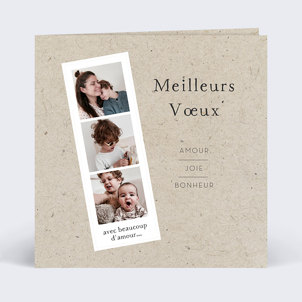 Carte de Voeux Particuliers Découpe Marque-Page Recto