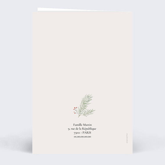 Carte de Voeux Particuliers Botanique Hivernale