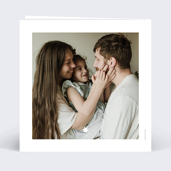 Carte de Voeux Particuliers Etiquette Flocon