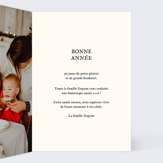 Carte de voeux Sapin illustré vintage Intérieur Droit