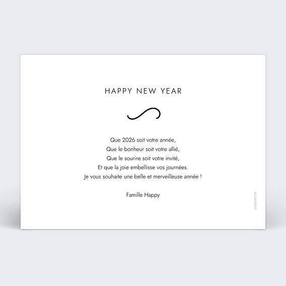 Carte de Voeux Particuliers New Year Manuscrit