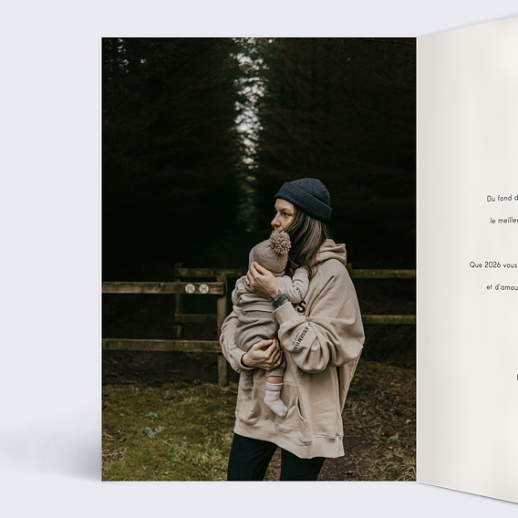 Carte de voeux Bonhomme de Neige Intérieur Gauche