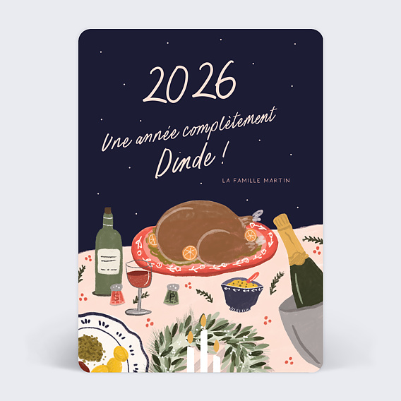 Carte de voeux Complètement Dinde Recto