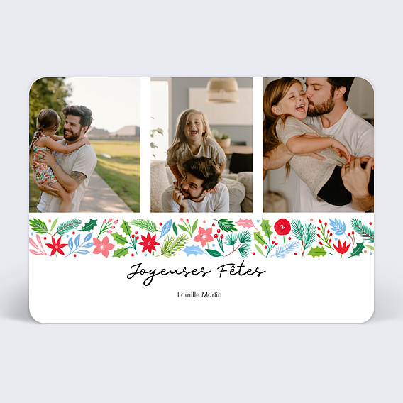 Carte de voeux Frise Coloré Recto