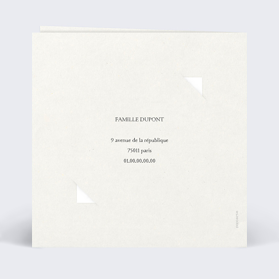 Carte de voeux Joli Brin avec Graines Verso