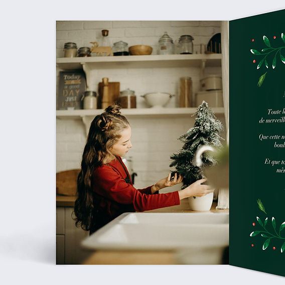 Carte de voeux Calligraphie Décorée Intérieur Gauche