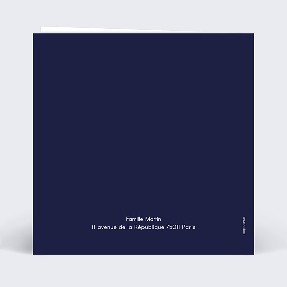 Carte de voeux Classique bleu Verso