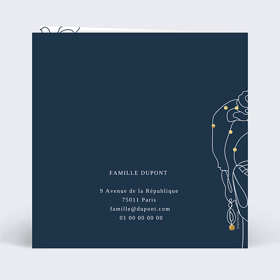 Carte de voeux Frida Kahlo Verso