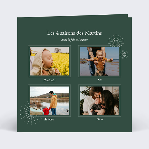 Carte de Voeux Particuliers Les 4 Saisons