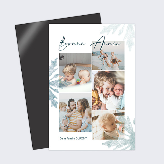 Carte de Voeux Particuliers Flocon bleu photo