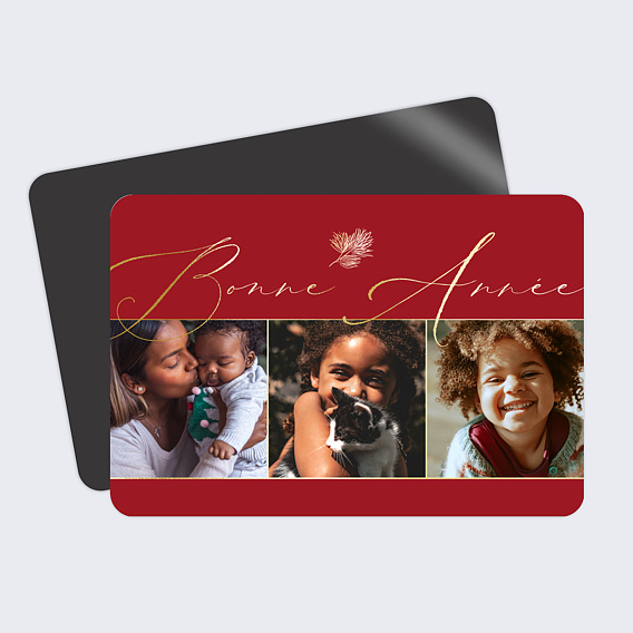 Carte de Voeux Particuliers Multiphotos Rouge