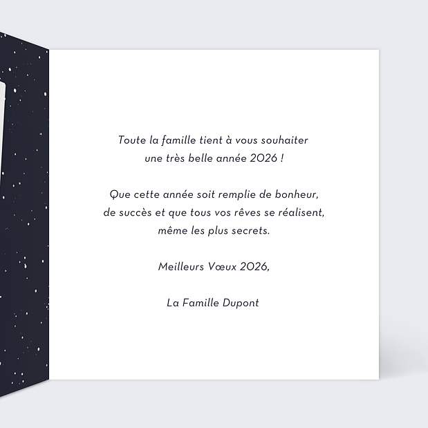 Carte de Voeux Particuliers Polaroid Enneigé Intérieur Droit