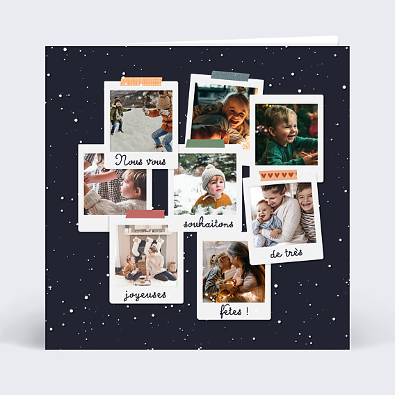 Carte de Voeux Particuliers Polaroid Enneigé