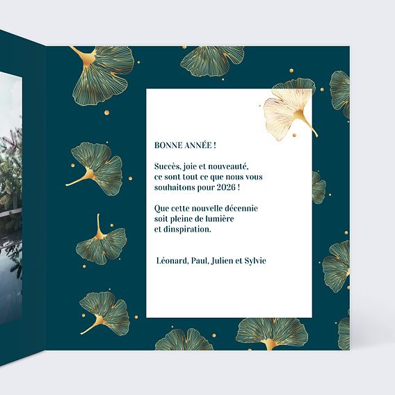 Carte de voeux Gingko III Intérieur Droit