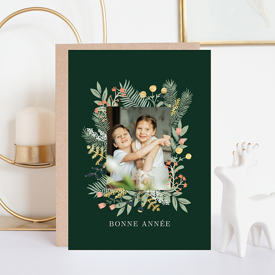 Carte de voeux Cadre Floral Élégant Après 4