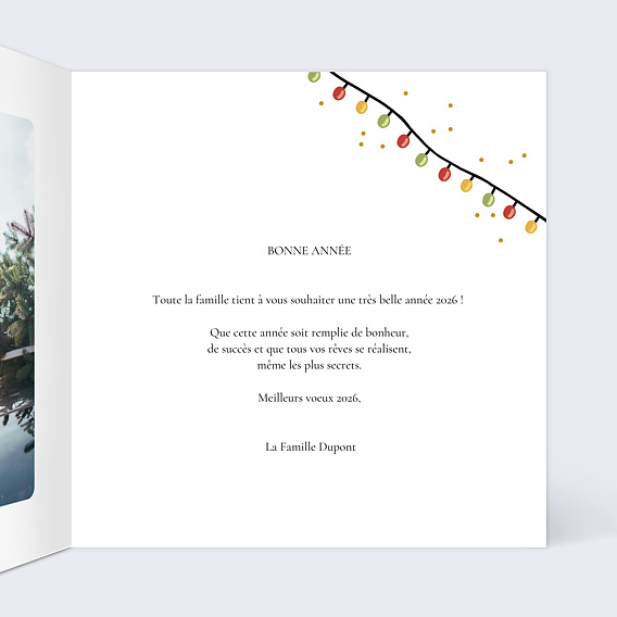 Carte de voeux Lumières de Noel  Intérieur Droit