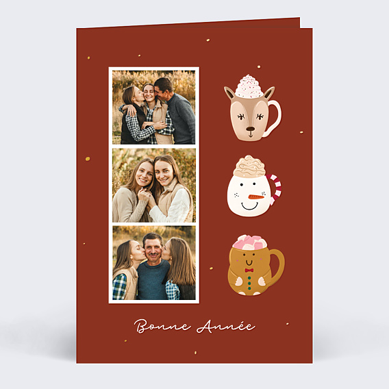 Carte de Voeux Particuliers Tasses Gourmandes
