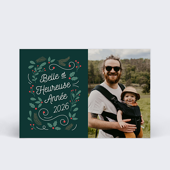 Carte de Voeux Particuliers Couronne de Houx