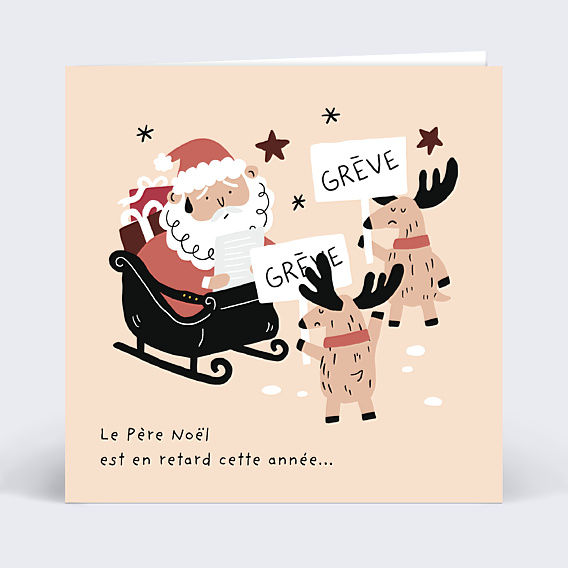 Carte de Noël Noël en grève