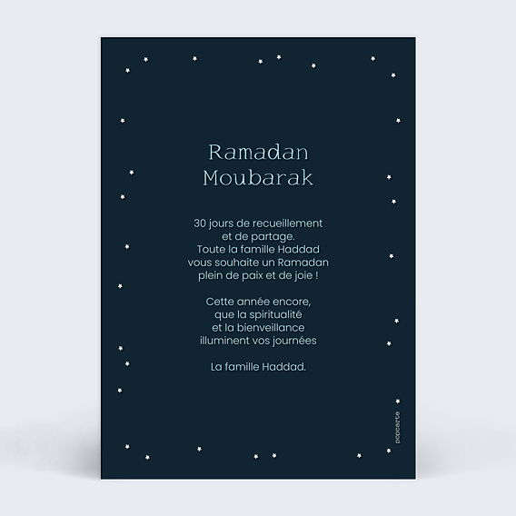 Carte de Voeux Particuliers Croissant et étoiles
