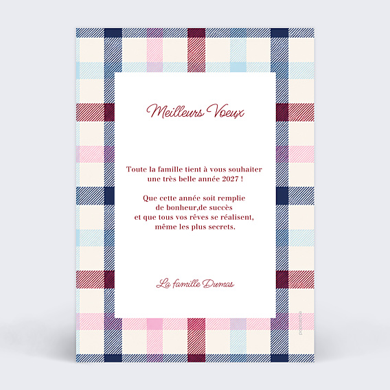Carte de Voeux Particuliers Tartan champêtre