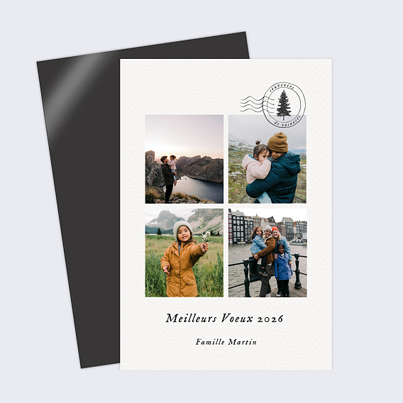 Carte de voeux Tampon Sapin