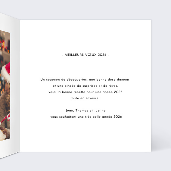 Carte de voeux Beaux Voeux Dorés Intérieur Droit