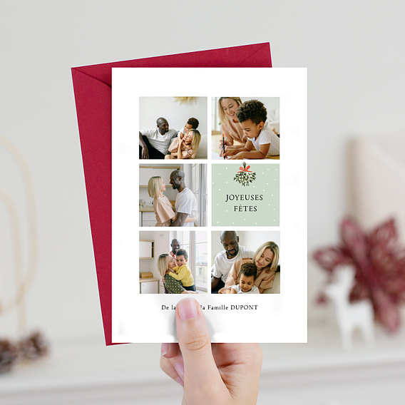 Carte de voeux Gui Aquarelle Après 1