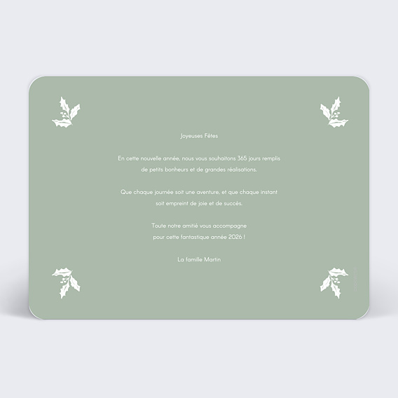 Carte de voeux Frivolité Verso