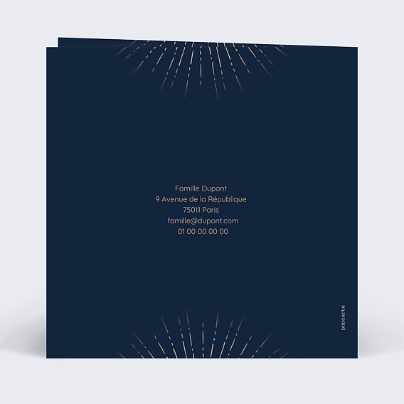 Carte de voeux Feux d'Artifices I Verso