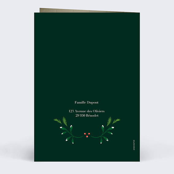 Carte de voeux Calligraphie Décorée Verso