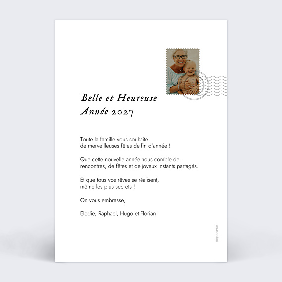 Carte de Voeux Particuliers Multiphotos Etiquette