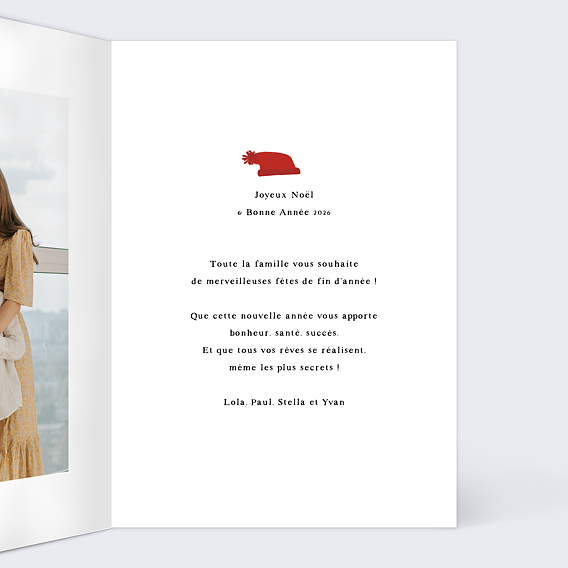 Carte de voeux Famille Pingouin Intérieur Droit