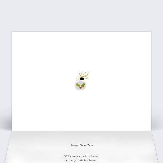 Carte de Voeux Particuliers Calendrier Boule Suspendue