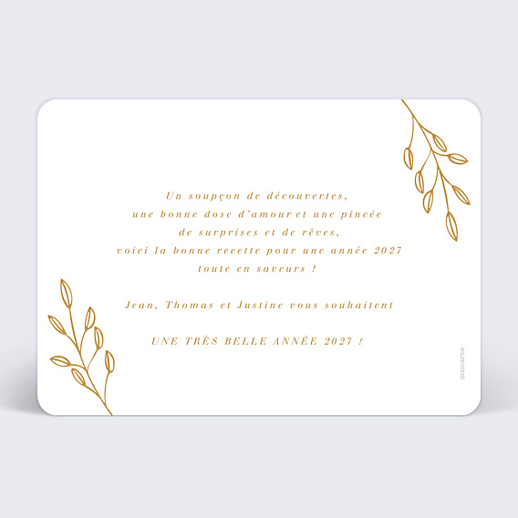Carte de Voeux Particuliers Romantique Ambre