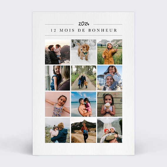 Carte de voeux 12 Mois de bonheur
