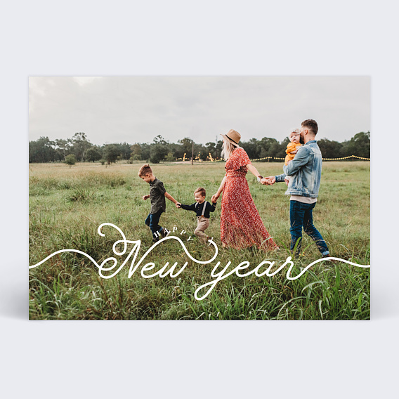 Carte de voeux New Year Manuscrit