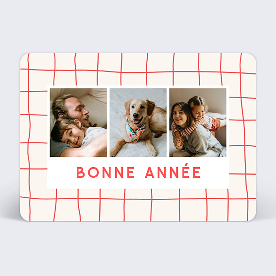 Carte de voeux Plaid Rouge