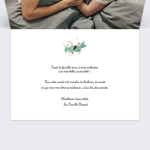 Carte de Voeux Particuliers Calendrier Double Pola Intérieur Droit