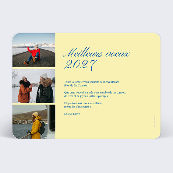 Carte de Voeux Particuliers Typo hivernale