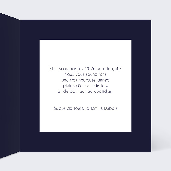 Carte de voeux Sous le Gui  Intérieur Droit