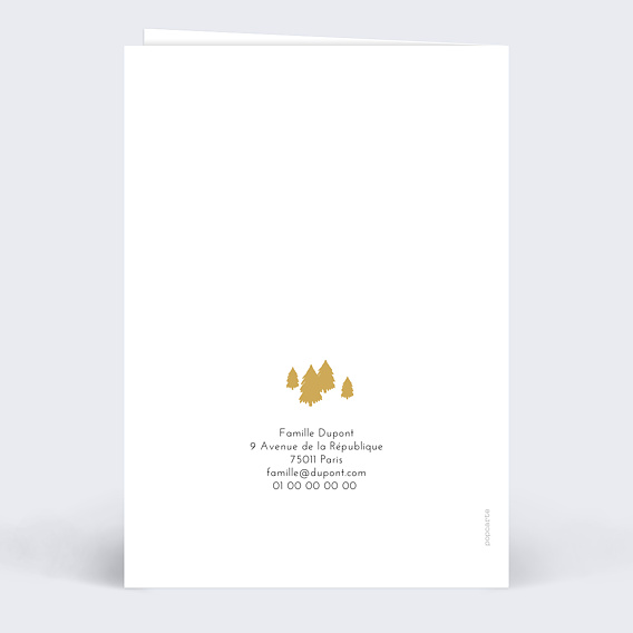 Carte de voeux Forme Sapin Verso